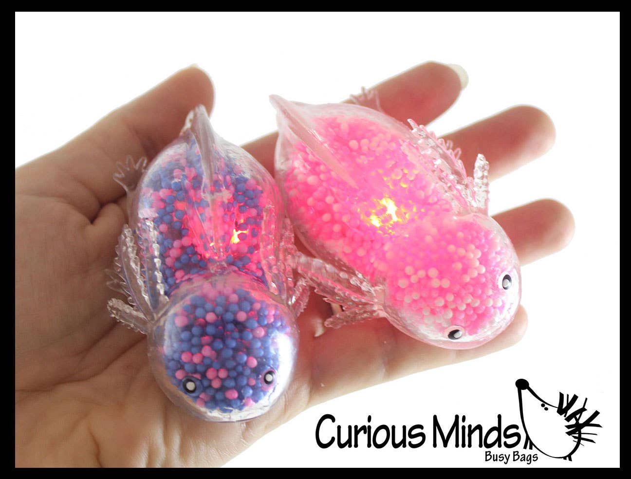 1 Light Up Axolotl - Air and Styrofoam Bead Filled Squeeze