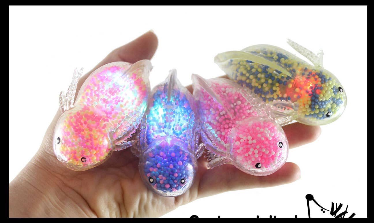 1 Light Up Axolotl - Air and Styrofoam Bead Filled Squeeze