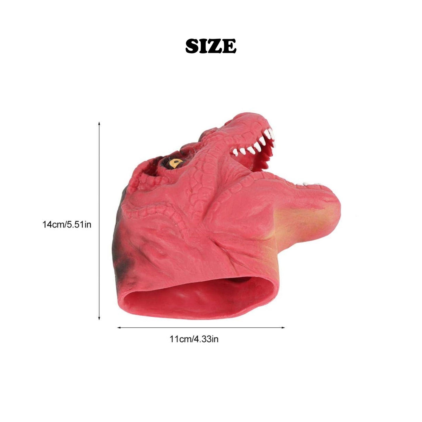 Dinosaur Head Hand Puppet Fidget Kids Toy- Assorted