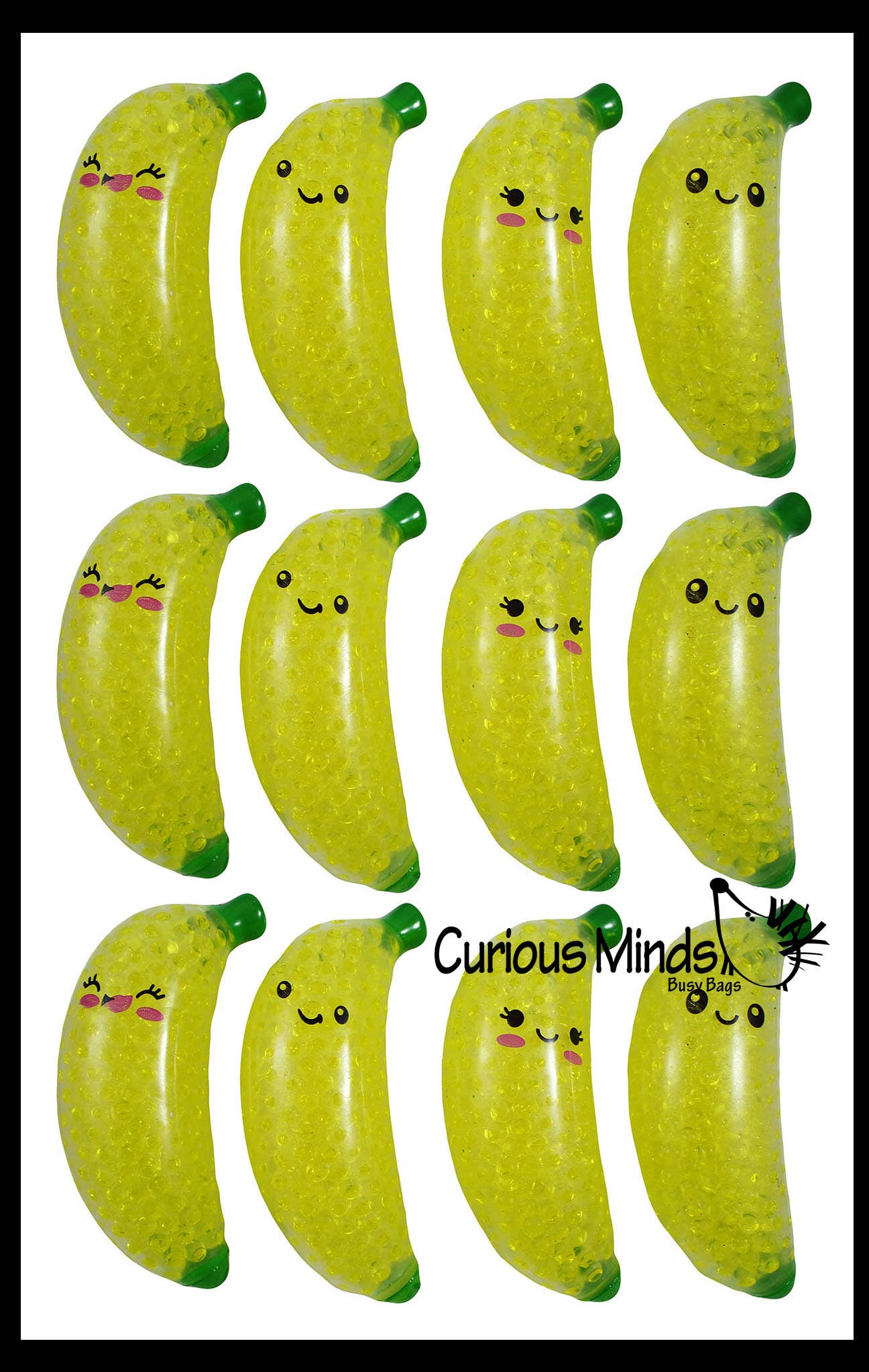 1 Banana Water Bead Filled Squeeze Stress Ball - Sensory,