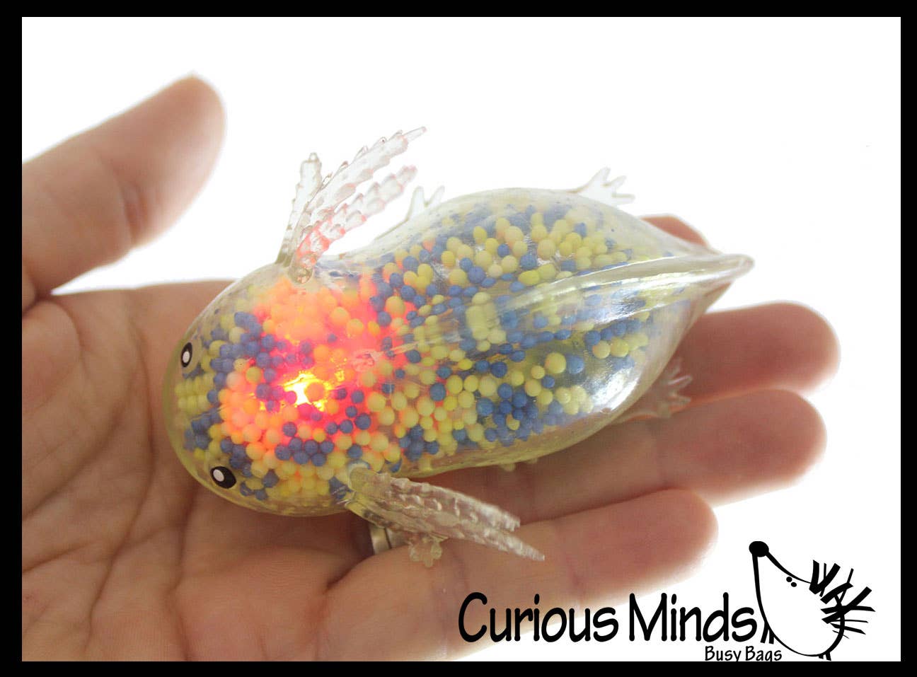 1 Light Up Axolotl - Air and Styrofoam Bead Filled Squeeze