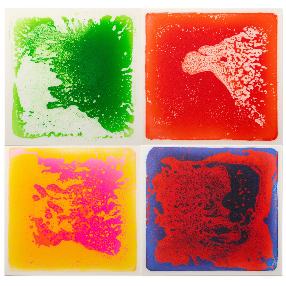 Sensory Liquid Gel Floor Square Tiles, Kids Floor Mat, 4PacK