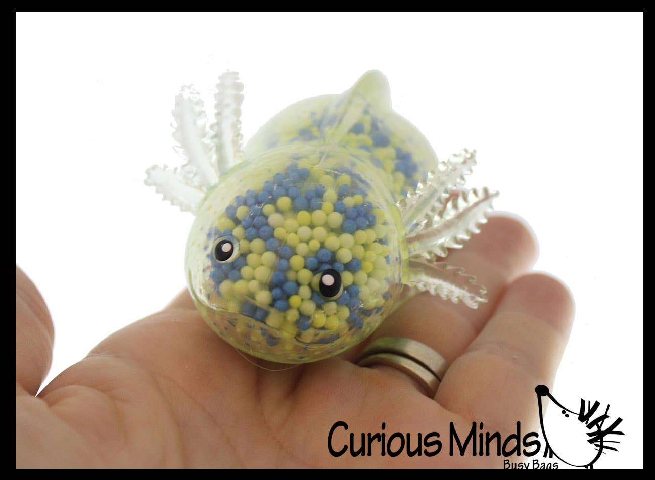 1 Light Up Axolotl - Air and Styrofoam Bead Filled Squeeze