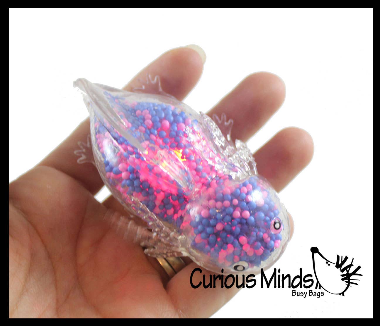 1 Light Up Axolotl - Air and Styrofoam Bead Filled Squeeze