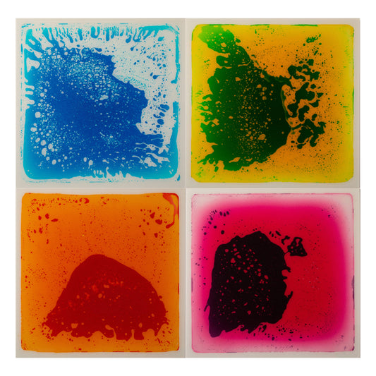 Sensory Liquid Gel Floor Square Tiles, Kids Floor Mat, 4PacK