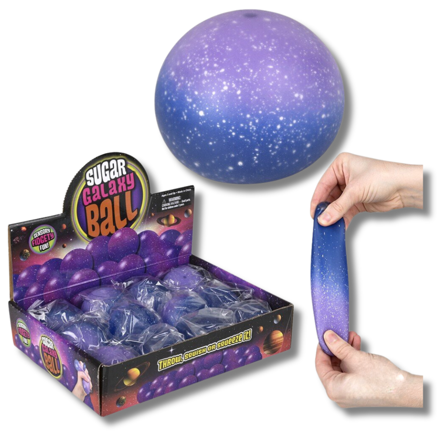 Galaxy Space Squeezy Fidget Sugar Ball Kids Toy