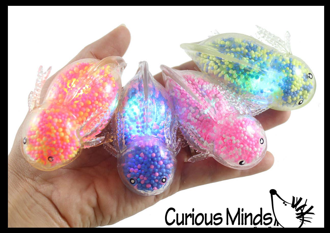 1 Light Up Axolotl - Air and Styrofoam Bead Filled Squeeze